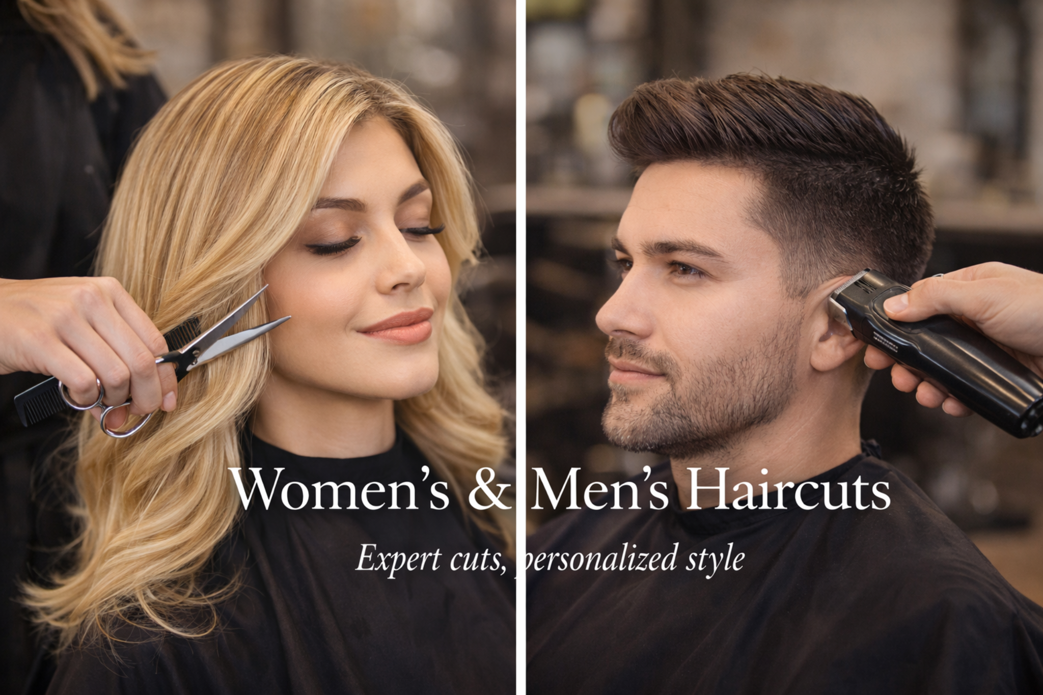 Women’s and men’s professional haircuts
